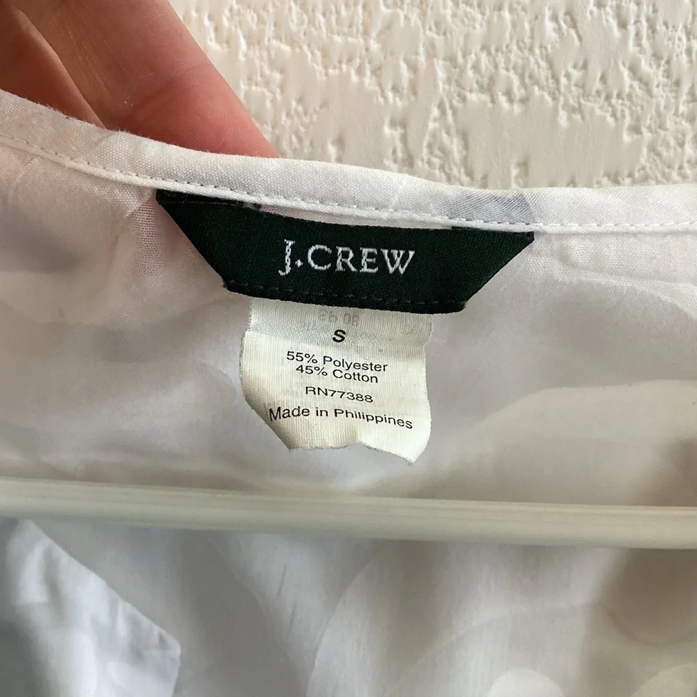 J. Crew White Semi-Sheer‎ Swimsuit Cover-Up Empire Waist Drawstring Small